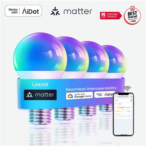 Linkind Matter Smart RGBTW Bulb, WiFi Smart Light .